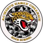 Jaguar mascot with school name logo