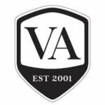 Black shield with VA and EST 2001